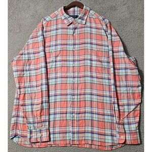 Vineyard Vines Mens Islands Twill Classic Fit Plaid Shirt XL Pink Plaid 1W011306